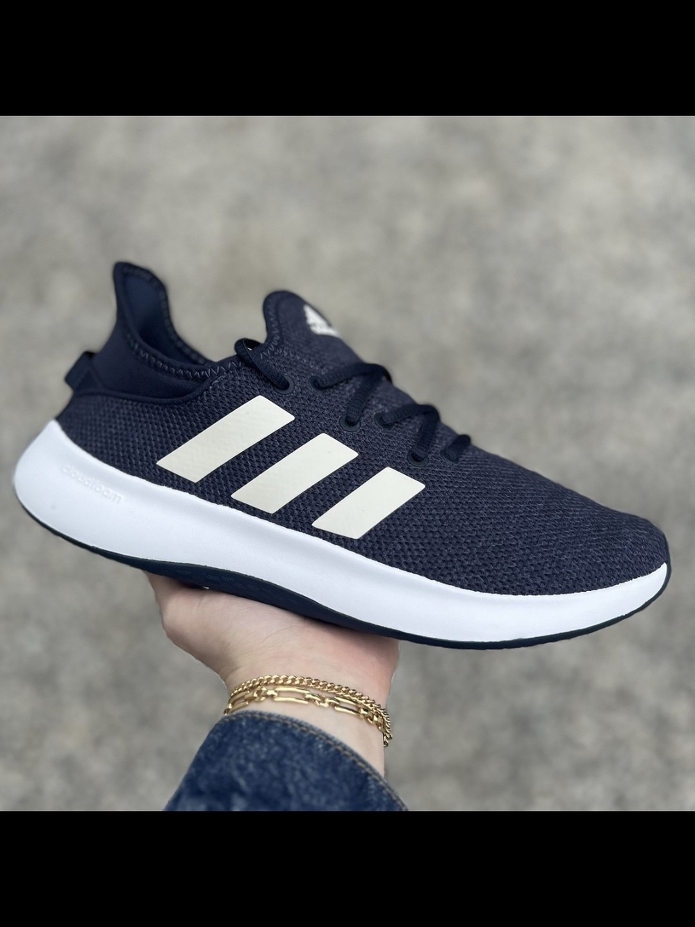 adidas Mens Navy and White Running Sneakers